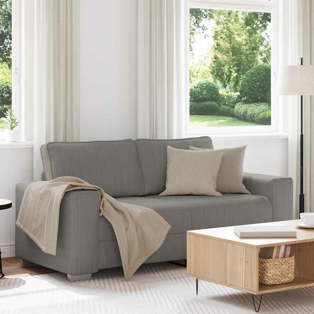 Dvivietė sofa, šviesiai pilka, 180x77x82 cm, velvetas, audinys