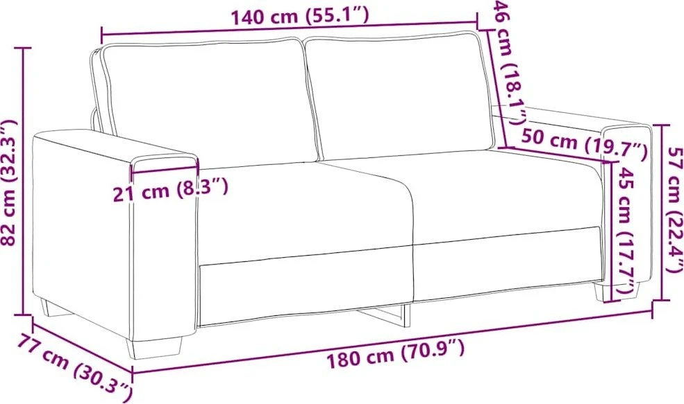 Dvivietė sofa, šviesiai pilka, 180x77x82 cm, velvetas, audinys
