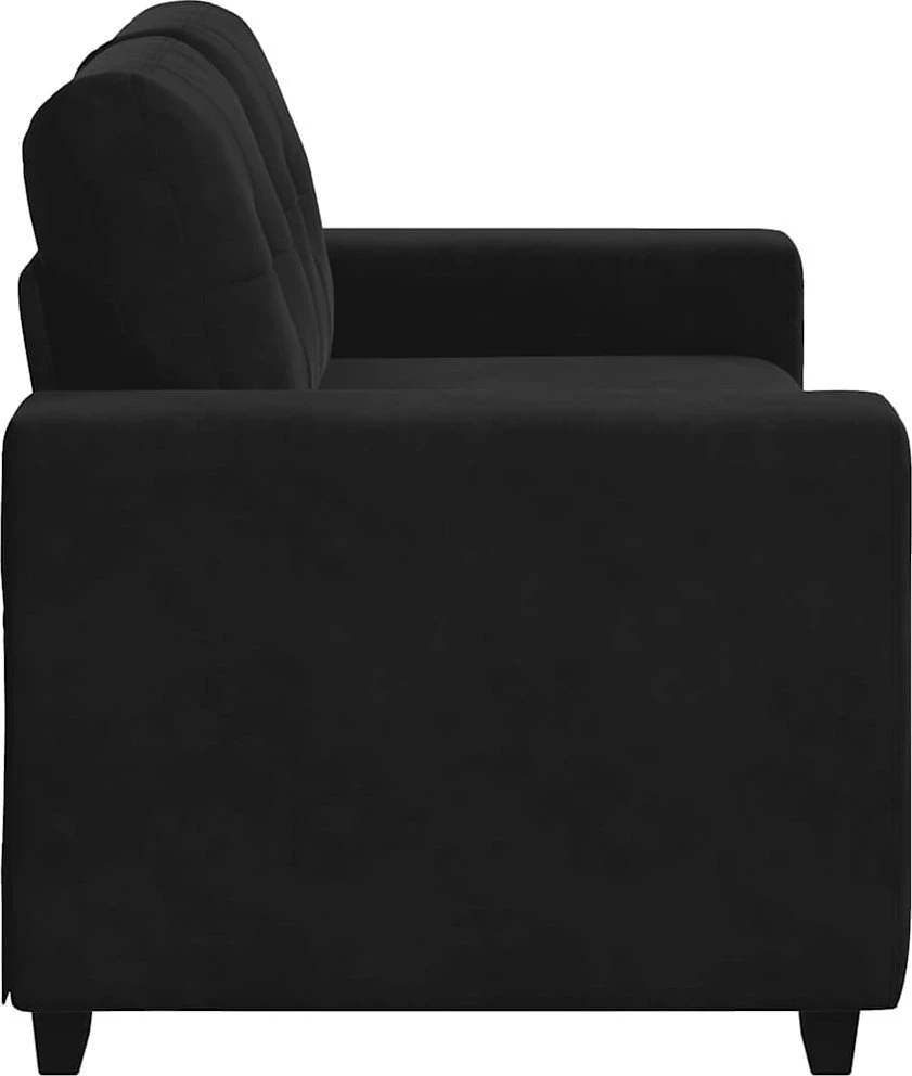 Dvivietė sofa, juoda, 160x77x82 cm, aksominė