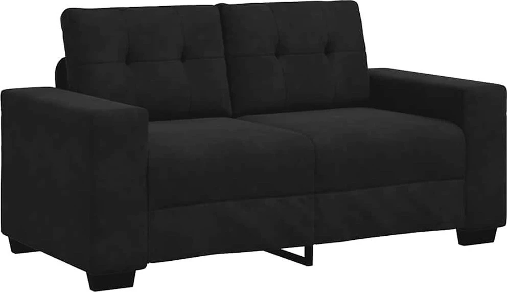 Dvivietė sofa, juoda, 160x77x82 cm, aksominė