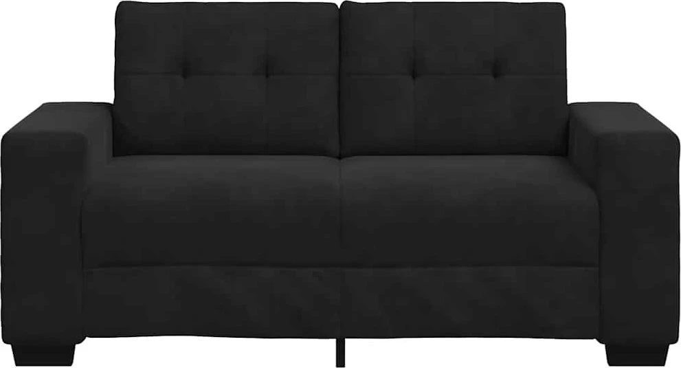 Dvivietė sofa, juoda, 160x77x82 cm, aksominė