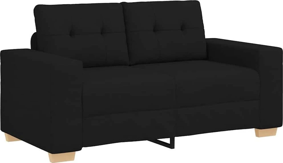 Dvivietė sofa, juoda, 160x77x82 cm, audinys