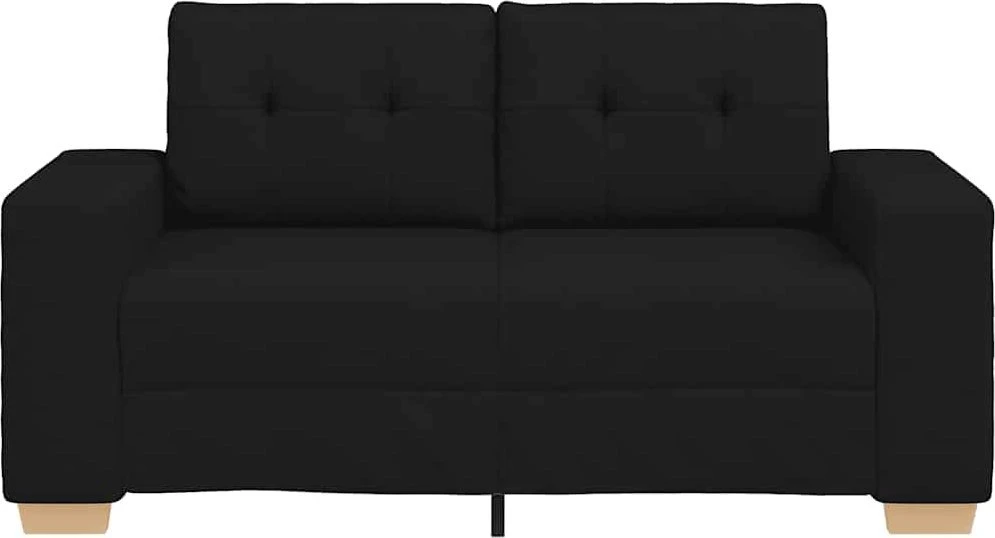 Dvivietė sofa, juoda, 160x77x82 cm, audinys