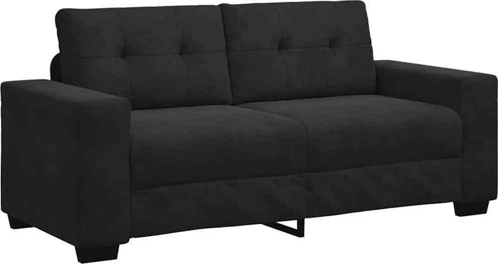 Dvivietė sofa, juoda, 180x77x82 cm, aksominė