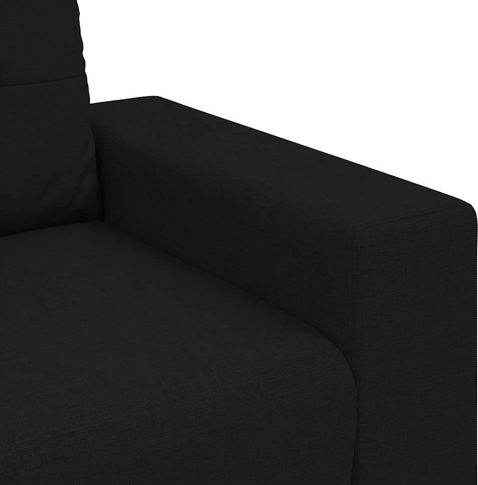 Dvivietė sofa, juoda, 180x77x82 cm, audinys
