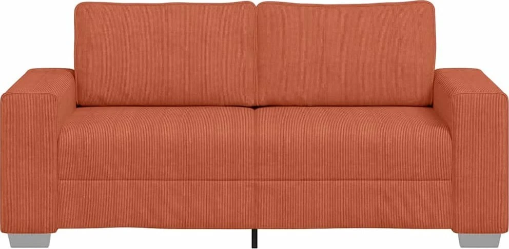 Dvivietė sofa, raudonai oranžinė, 180x77x82 cm, velvetas, audinys