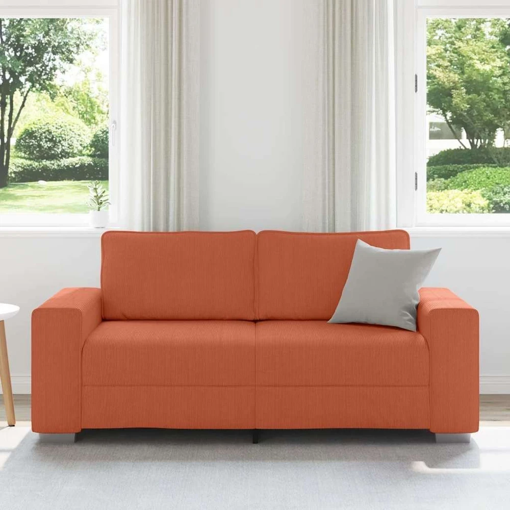 Dvivietė sofa, raudonai oranžinė, 180x77x82 cm, velvetas, audinys