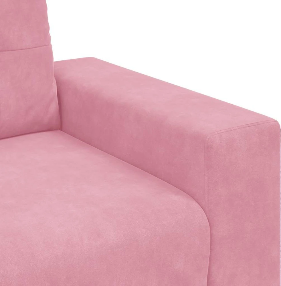 Dvivietė sofa, rožinė, 180x77x82 cm, aksomas