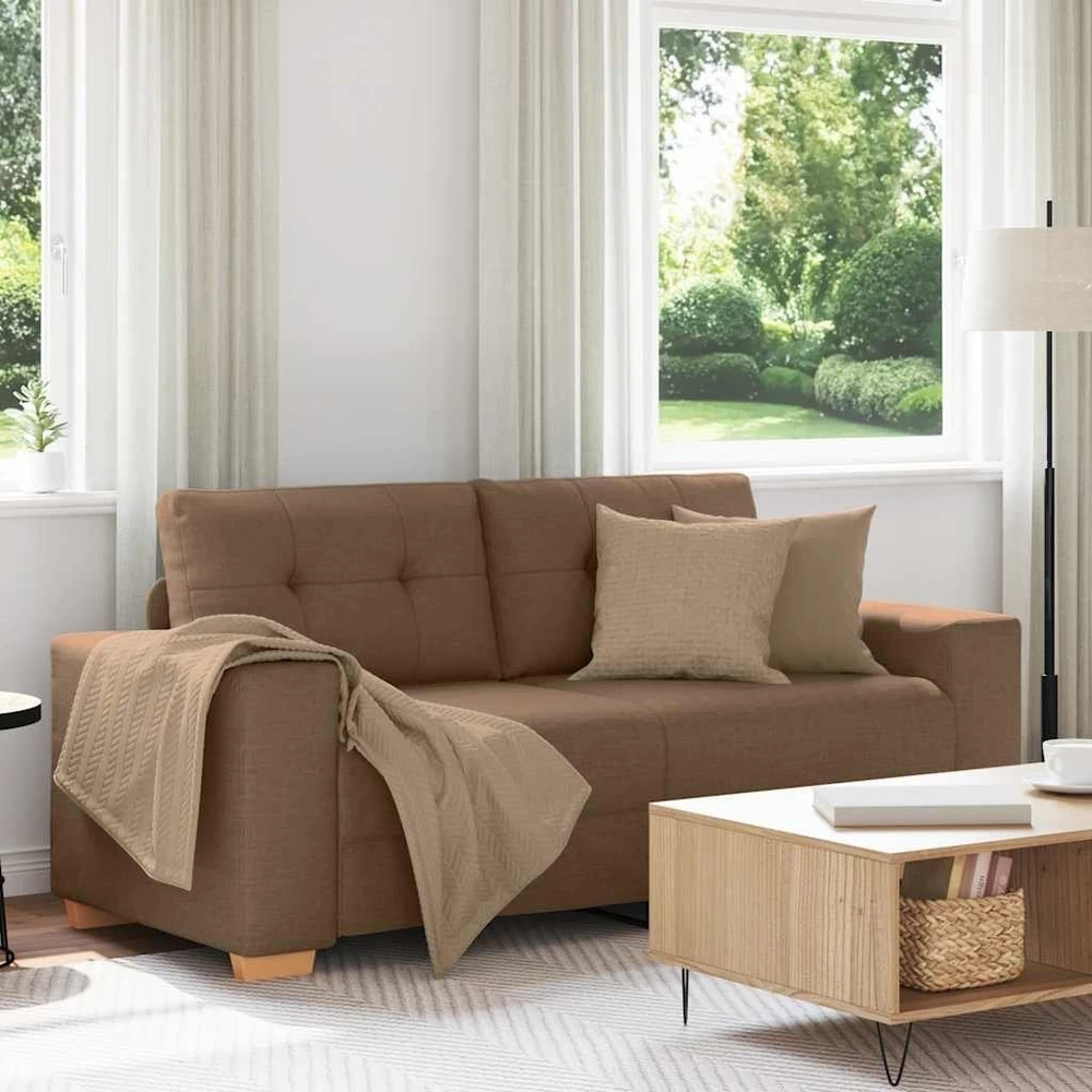 Dvivietė sofa, ruda, 180x77x82 cm, audinys