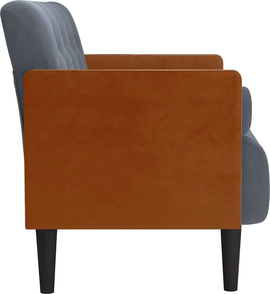 Dvivietė sofa su pagalvėlėmis, tamsiai pilka, 110 cm, aksomas