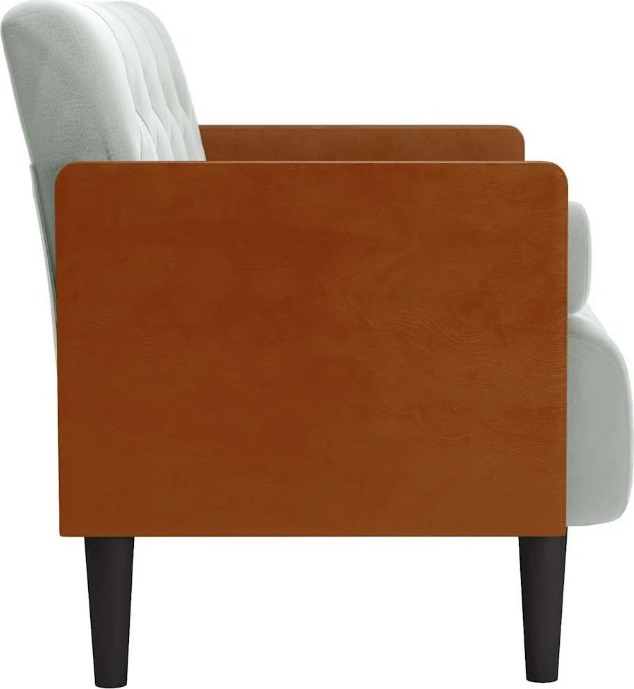 Dvivietė sofa su pagalvėlėmis, šviesiai pilka, 110 cm, aksomas