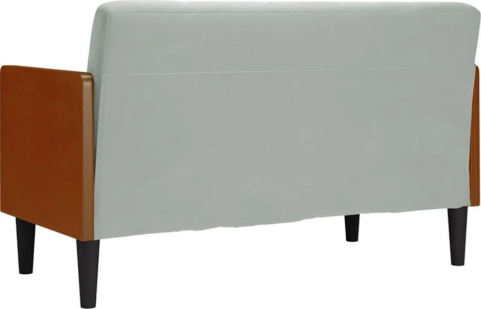 Dvivietė sofa su pagalvėlėmis, šviesiai pilka, 110 cm, aksomas