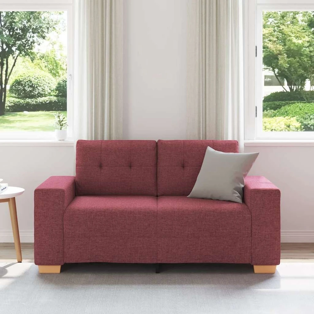 Dvivietė sofa, vyno raudonumo, 160x77x82 cm, audinys