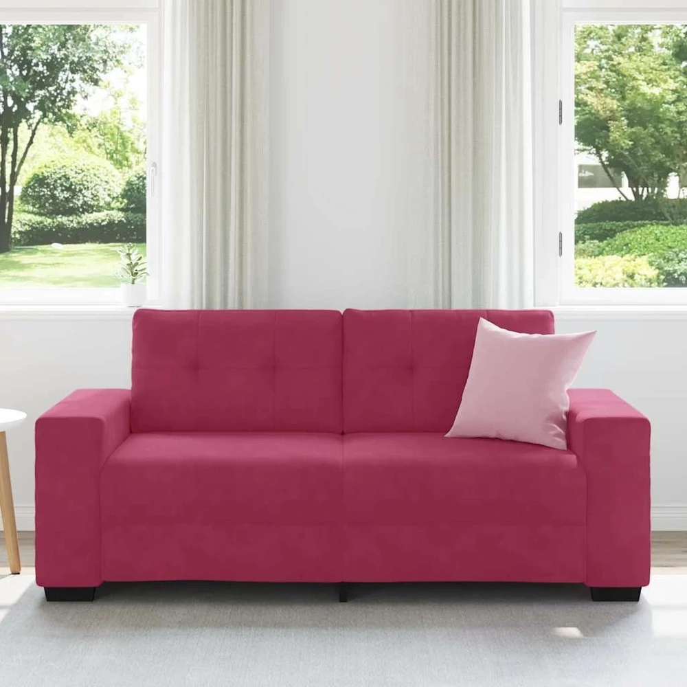 Dvivietė sofa, vyno raudonumo, 180x77x82 cm, aksominė