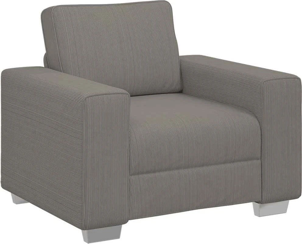 Sofa-kėdė, šviesiai pilka, 100x77x82 cm, velvetas, audinys