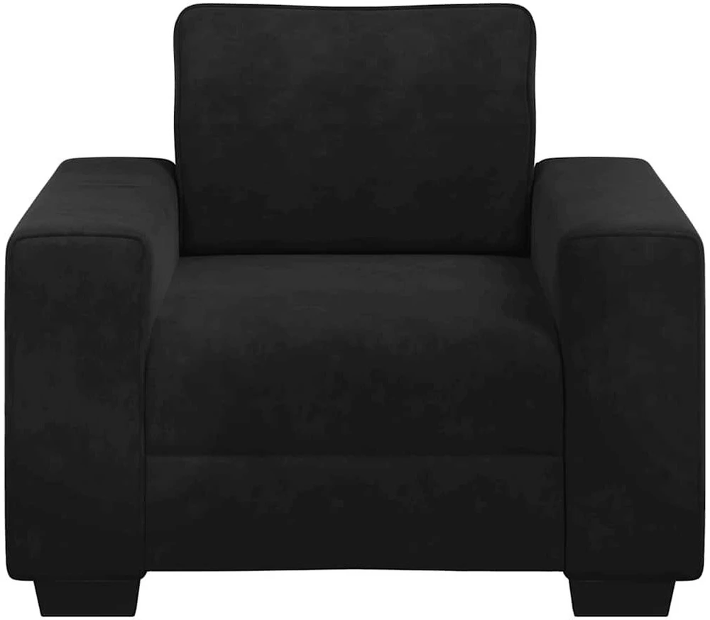Sofa-kėdė, juoda, 100x77x82 cm, aksomas