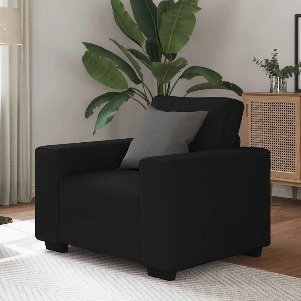 Sofa-kėdė, juoda, 100x77x82 cm, audinys
