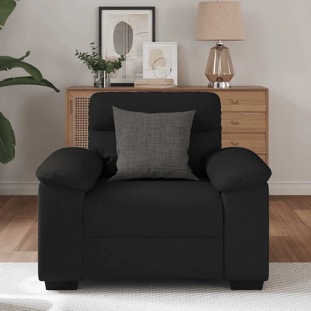 Sofa-kėdė, juoda, 100x81x84 cm, audinys