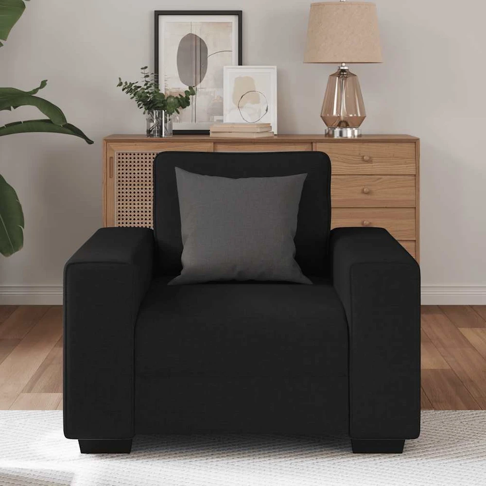 Sofa-kėdė, juoda, 100x77x82 cm, audinys