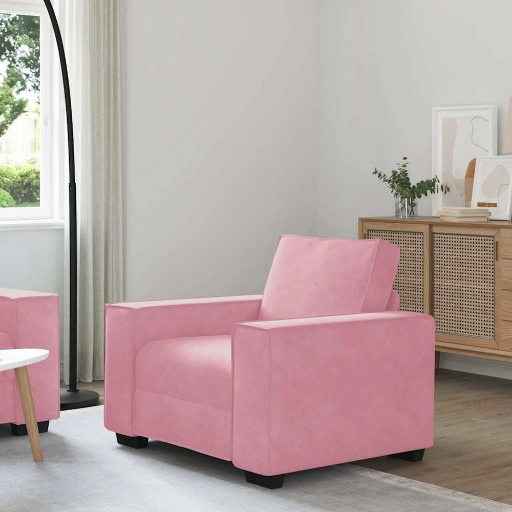 Sofa Sofos krėslas, rožinė, 100x78x84 cm, aksomas
