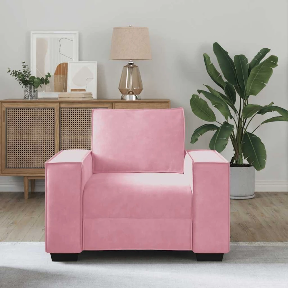 Sofa Sofos krėslas, rožinė, 100x78x84 cm, aksomas