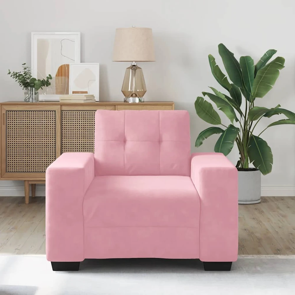 Sofa Sofos krėslas, rožinė, 100x78x80 cm, aksomas