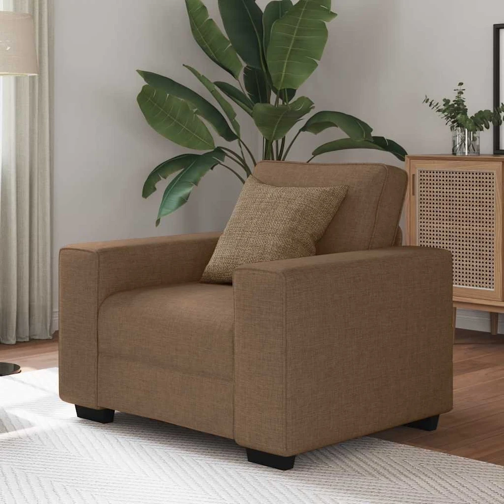 Sofa-kėdė, ruda, 100x77x82 cm, audinys