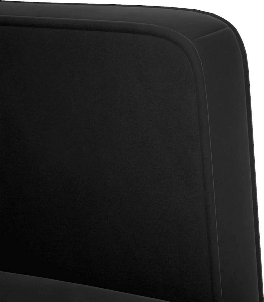 Fotelis Sofa-kėdė su porankiais, juoda, 53 cm, aksominė