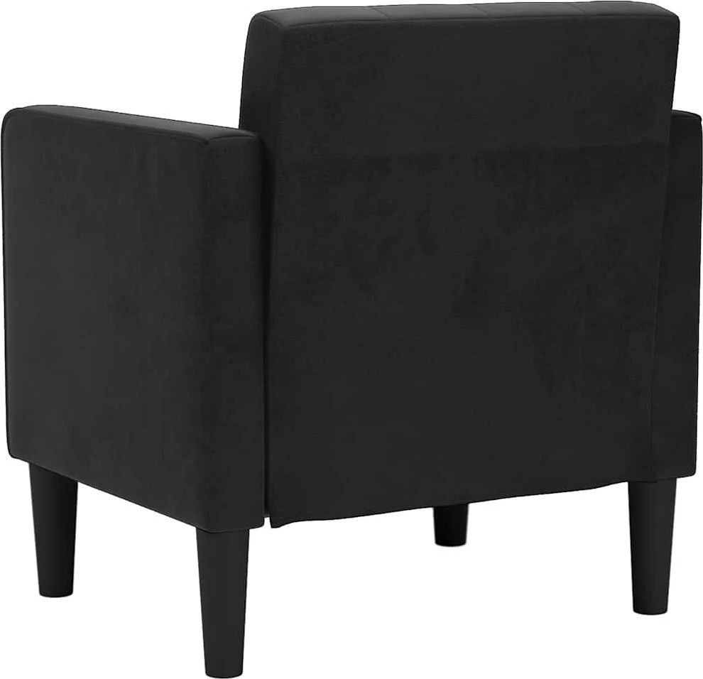 Fotelis Sofa-kėdė su porankiais, juoda, 53 cm, aksominė