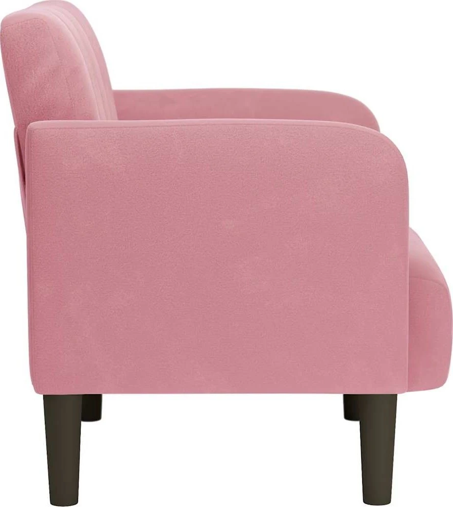 Fotelis Sofa-kėdė su porankiais, rožinė, 54 cm, aksomas