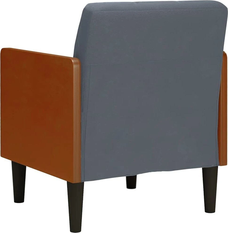 Fotelis Sofa-kėdė su porankiais, tamsiai pilka, 55 cm, aksomas
