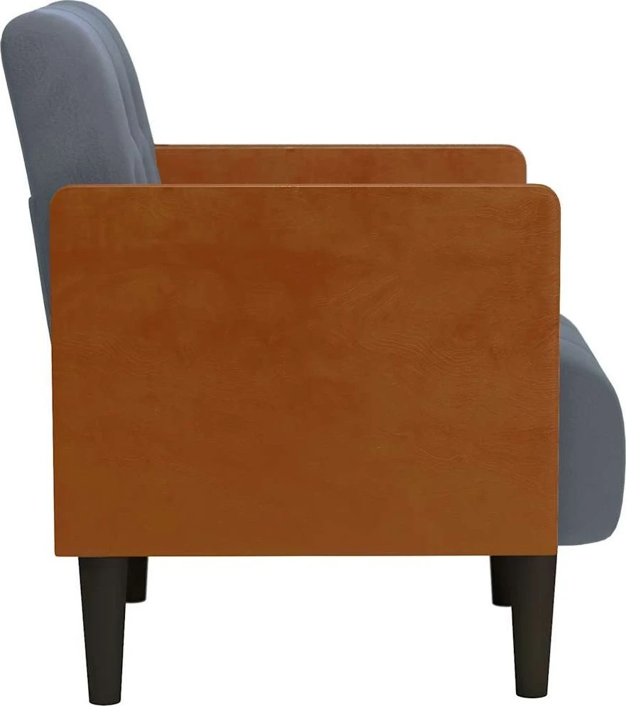 Fotelis Sofa-kėdė su porankiais, tamsiai pilka, 55 cm, aksomas