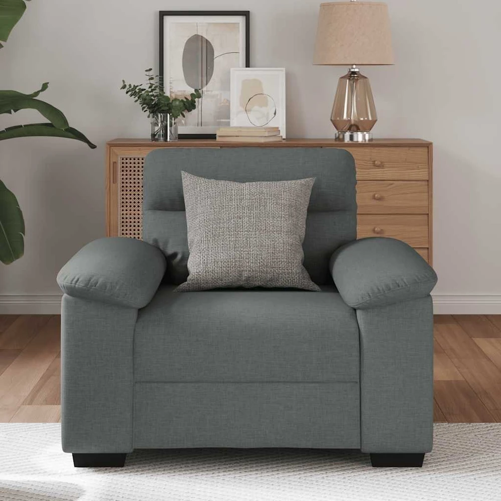 Sofa-kėdė, tamsiai pilka, 100x81x84 cm, audinys