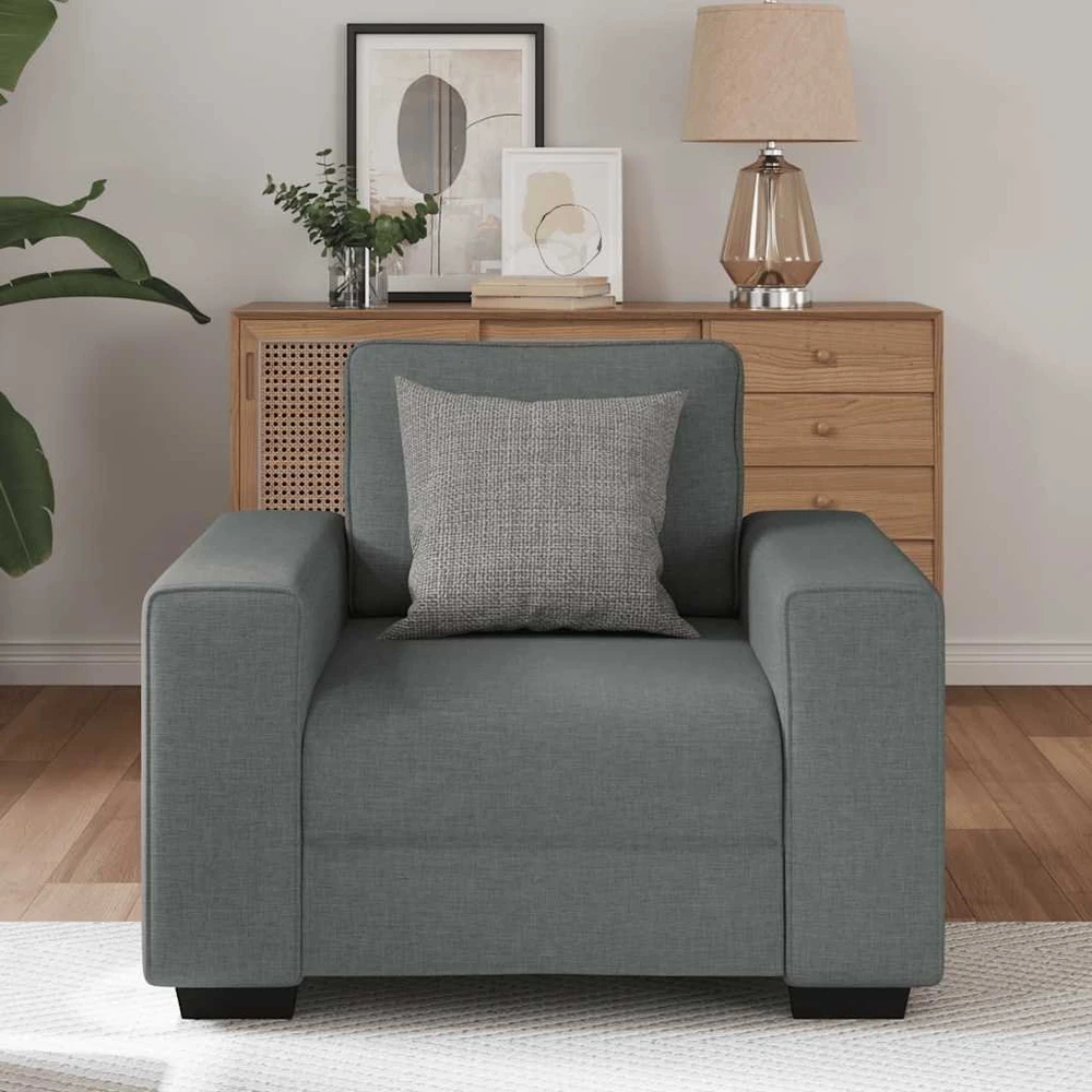 Fotelis Sofa-kėdė, tamsiai pilka, 100x77x82 cm, audinys