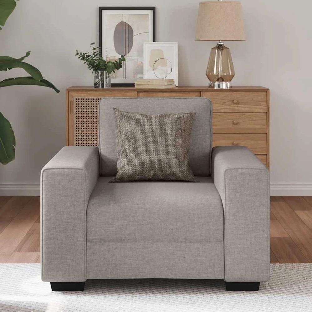 Sofa Sofos krėslas, pilkai rudas, 100x77x82 cm, audinys