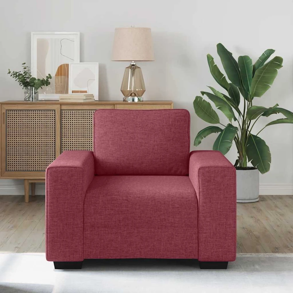 Sofa-kėdė, vyno raudonumo, 100x77x82 cm, audinys