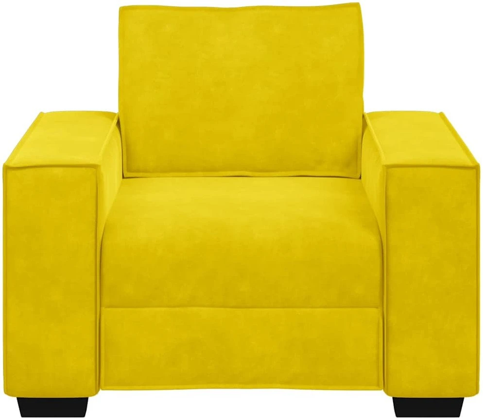 Sofa-kėdė, geltona, 100x78x84 cm, aksomas