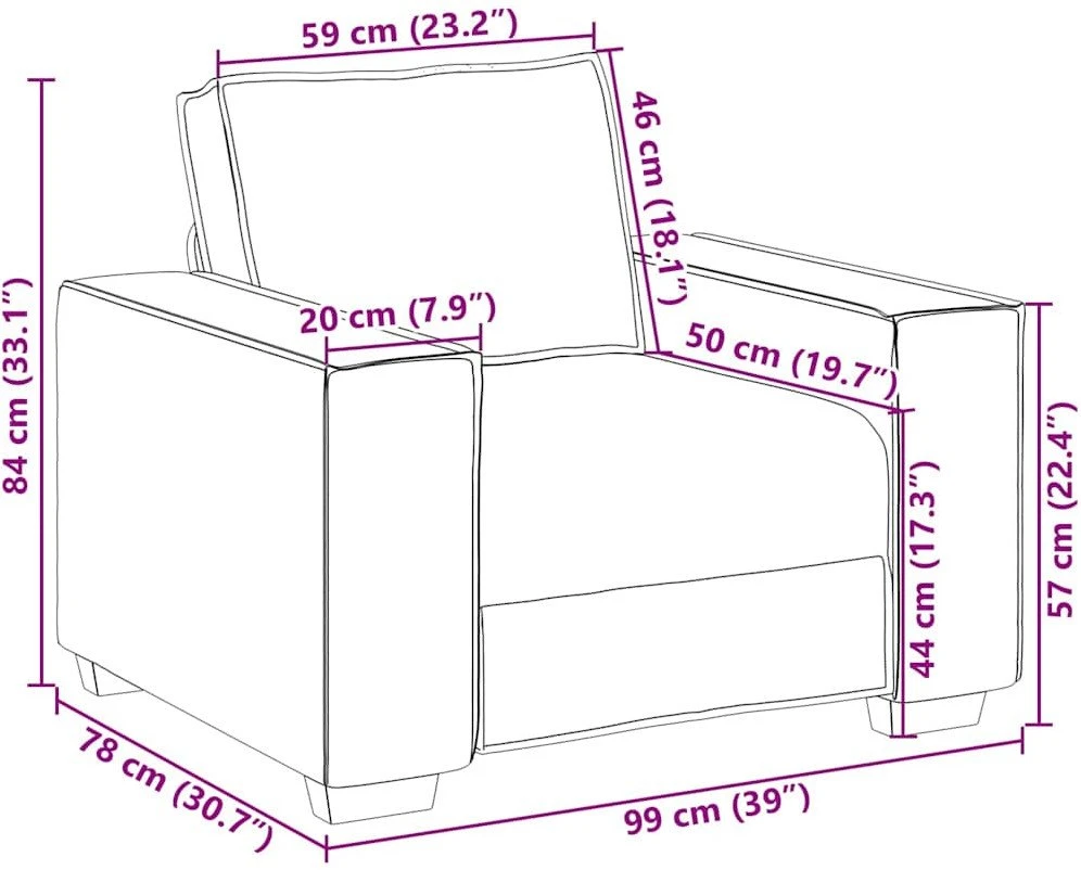 Sofa-kėdė, geltona, 100x78x84 cm, aksomas