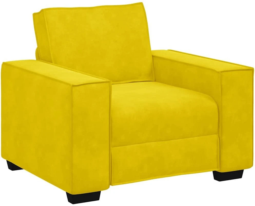 Sofa-kėdė, geltona, 100x78x84 cm, aksomas