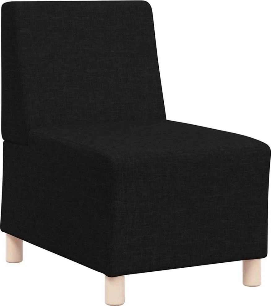 Modulinė sofa be porankių, juoda, 55 cm, audinys