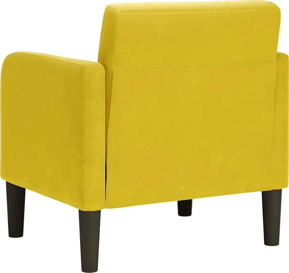 Fotelis Sofa-kėdė su porankiais, geltona, 54 cm, aksomas