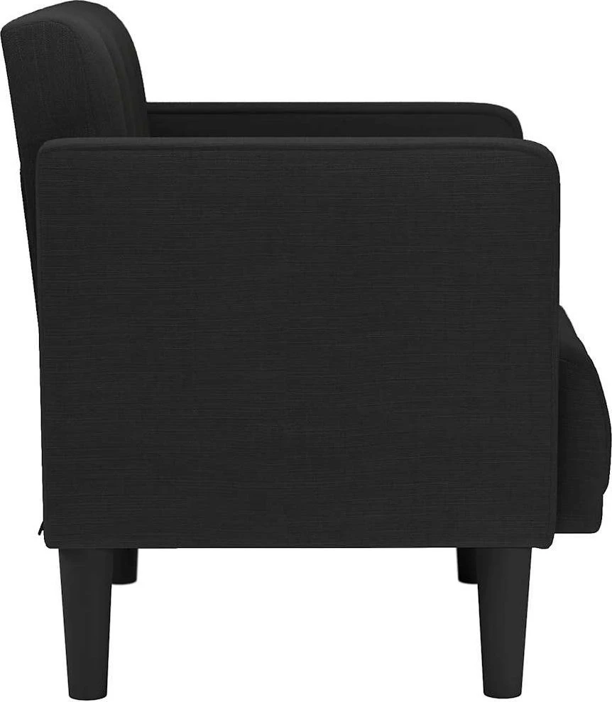 Fotelis Sofa-kėdė su porankiais, juoda, 53 cm, audinys