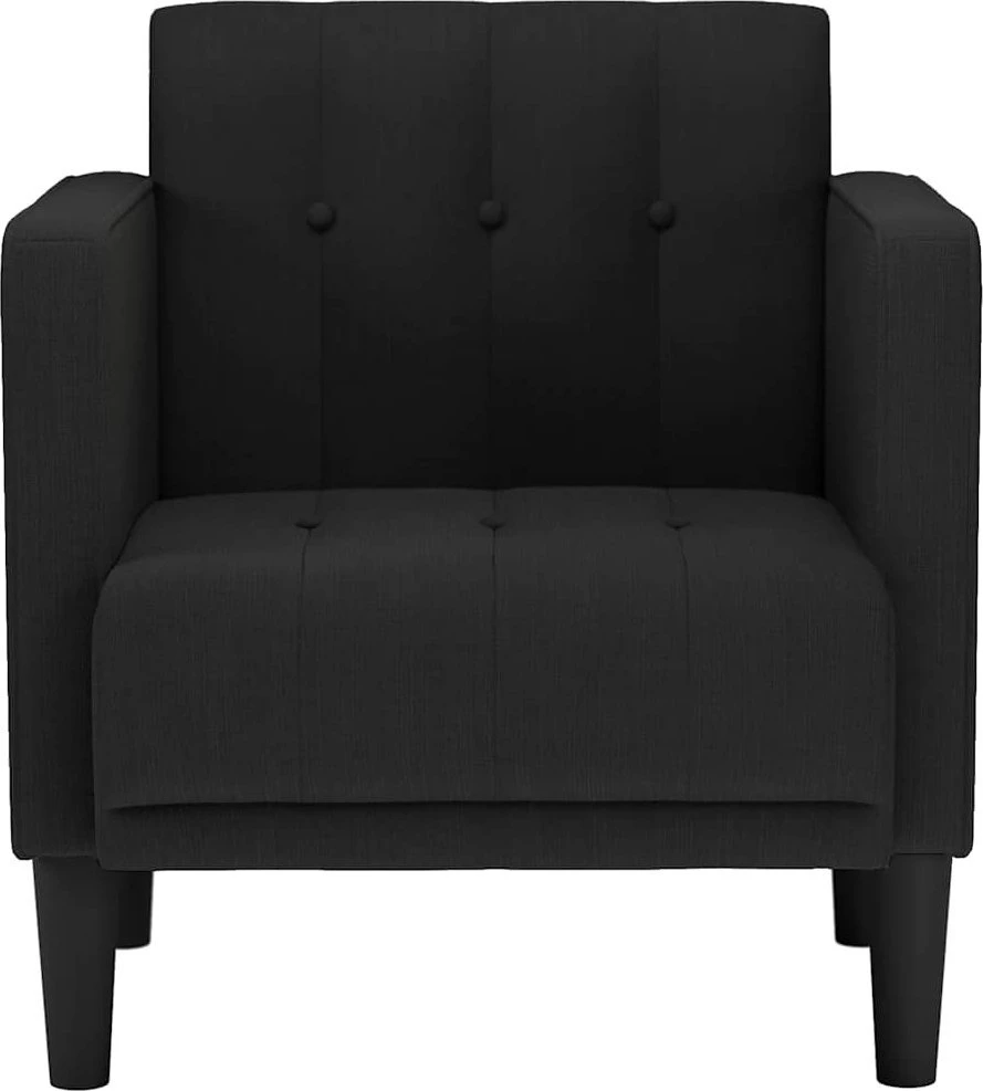 Fotelis Sofa-kėdė su porankiais, juoda, 53 cm, audinys