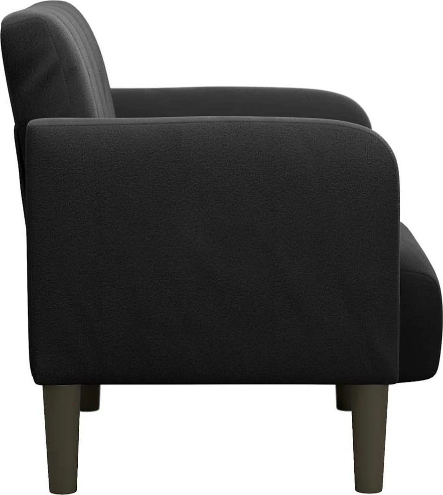 Fotelis Sofa-kėdė su porankiais, juoda, 54 cm, aksominė