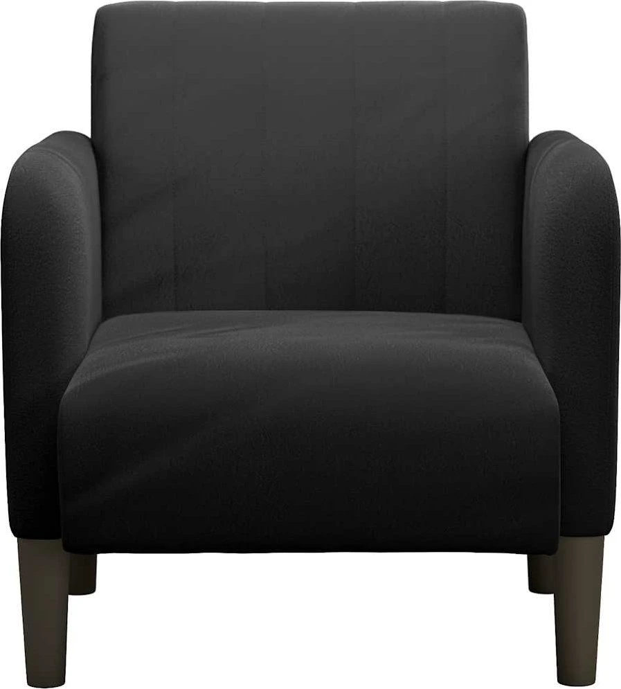 Fotelis Sofa-kėdė su porankiais, juoda, 54 cm, aksominė
