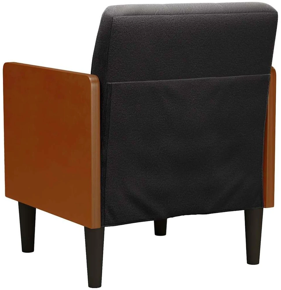 Fotelis Sofa-kėdė su porankiais, juoda, 55 cm, aksominė