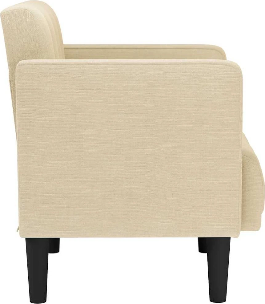 Fotelis Sofa-kėdė su porankiais, kreminės spalvos, 53 cm, audinys