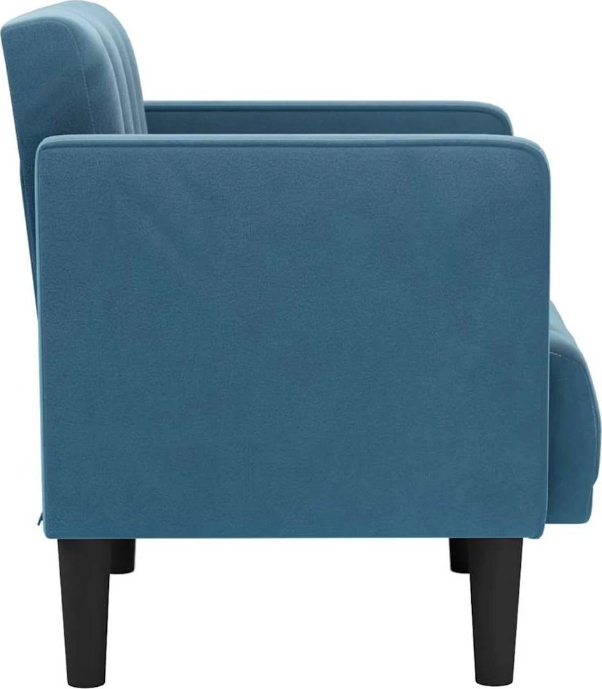Fotelis Sofa-kėdė su porankiais, mėlyna, 53 cm, aksomas