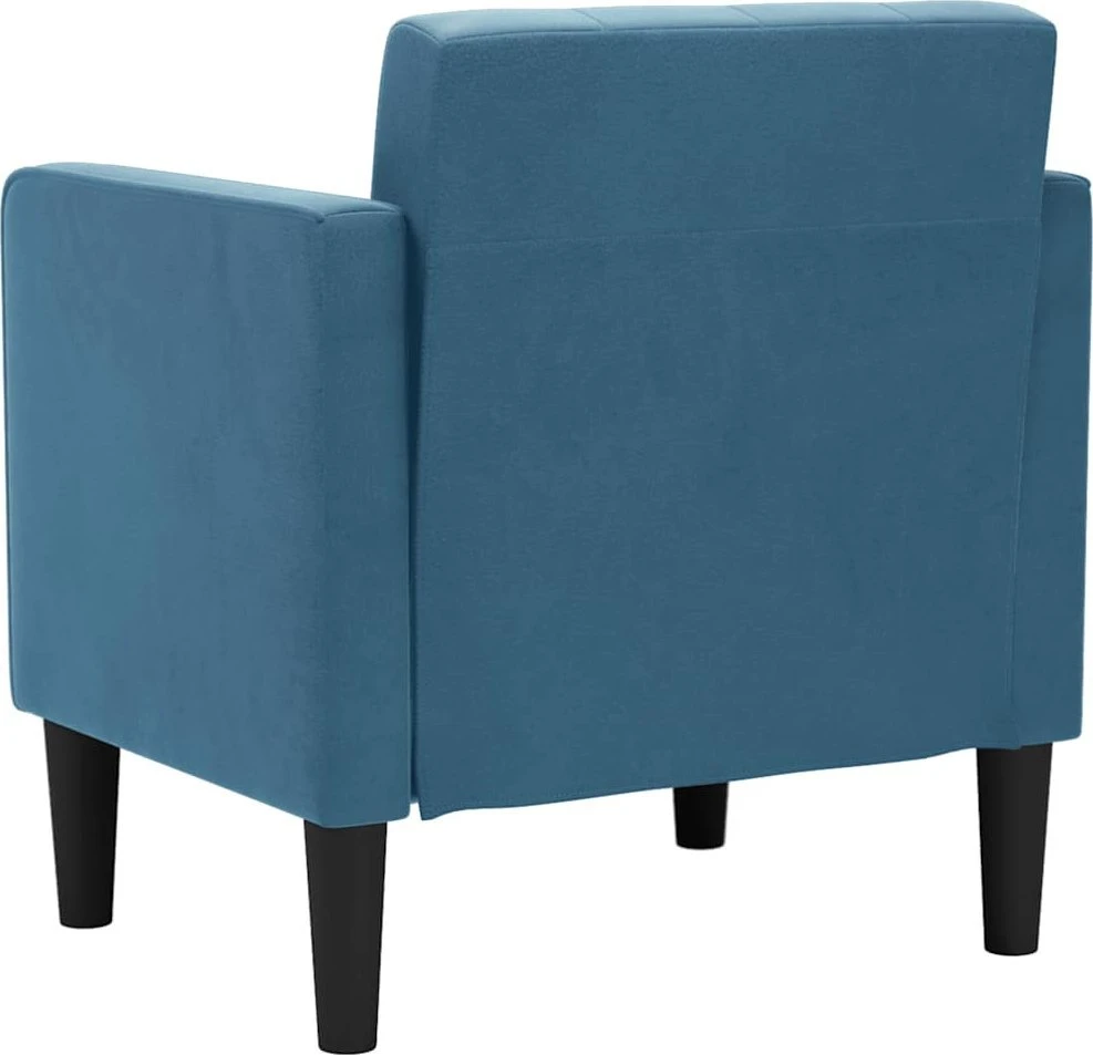 Fotelis Sofa-kėdė su porankiais, mėlyna, 53 cm, aksomas