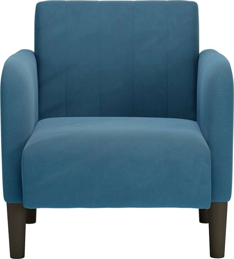 Fotelis Sofa-kėdė su porankiais, mėlyna, 54 cm, aksomas